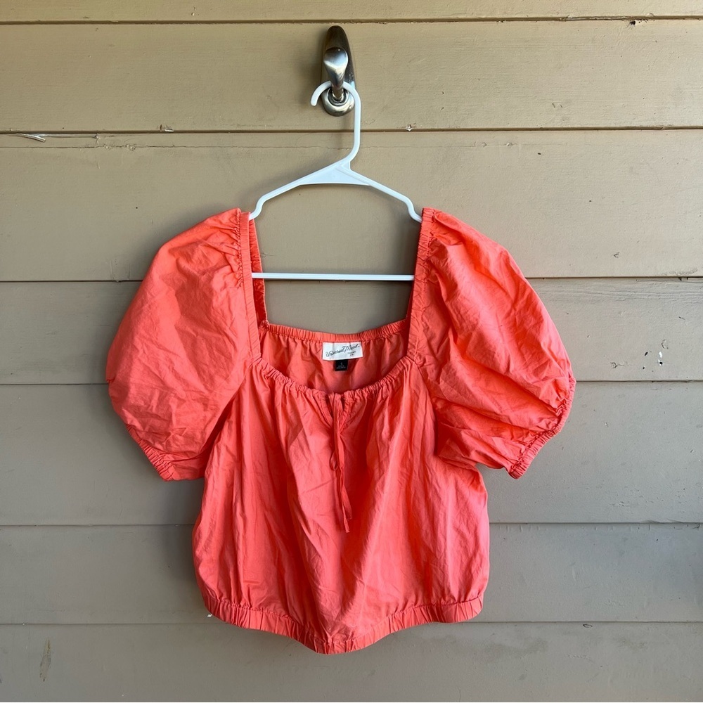 Universal Thread Coral Peasant Crop Top - Size S Hippie Boho Casual